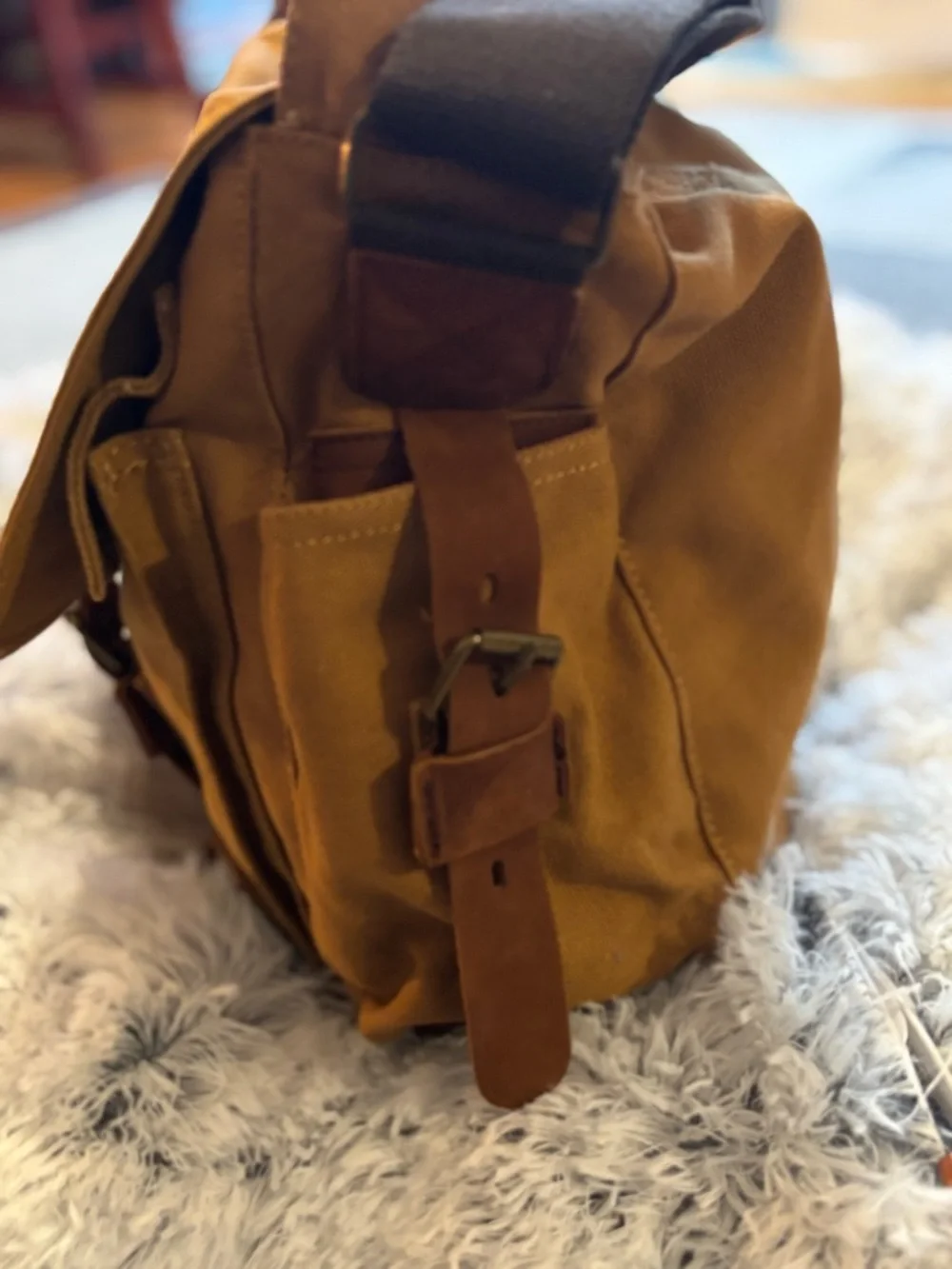 Seretvank vintage canvas messenger bag Brown